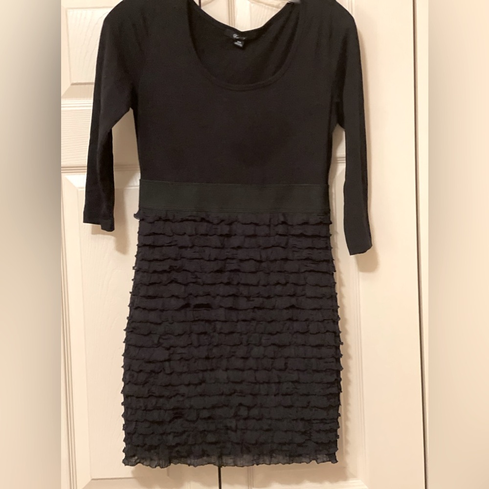 A Little black dress with ruffled bottom